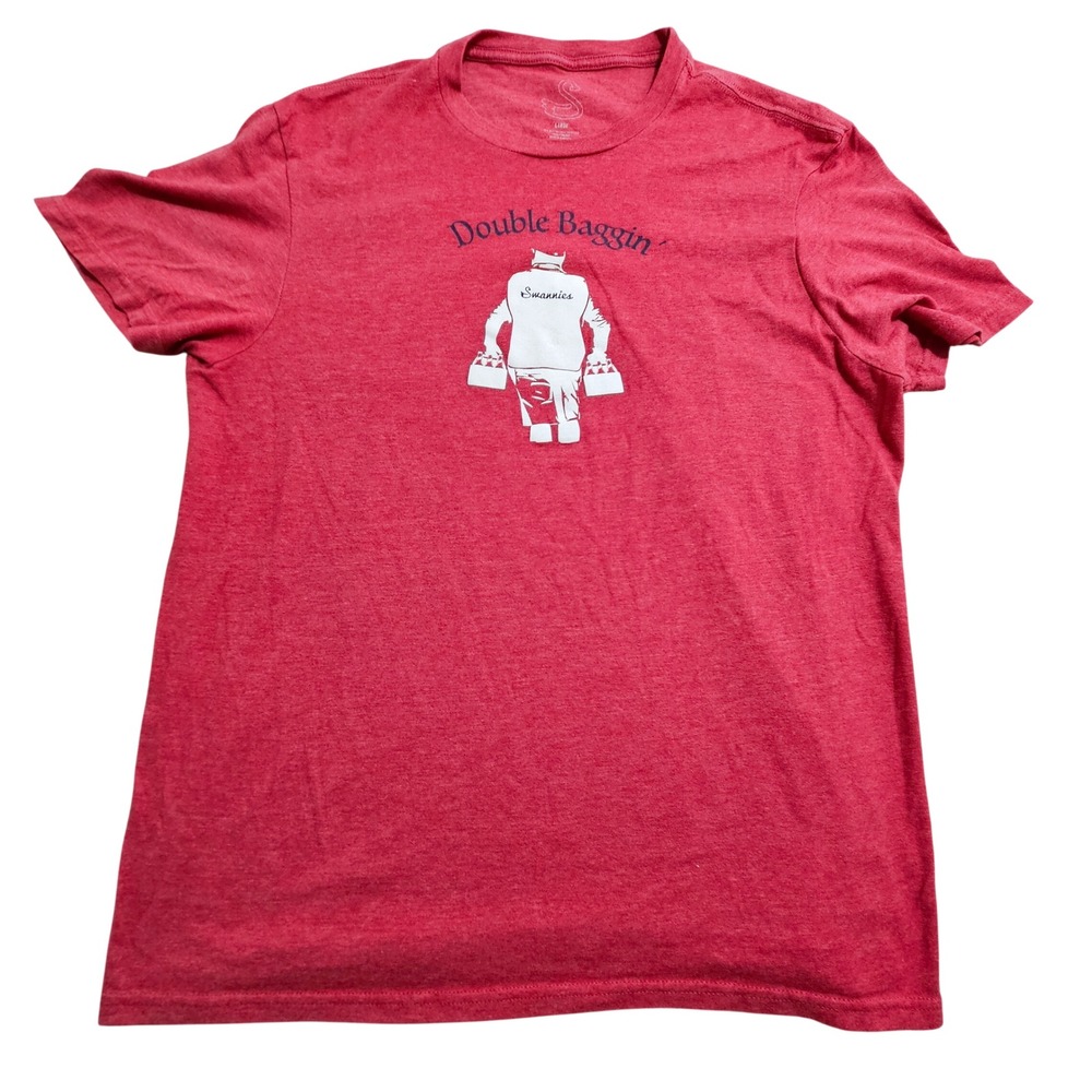 Swannies Graphic T-Shirt Mens‎ Large Red Double Baggin Golf Tee